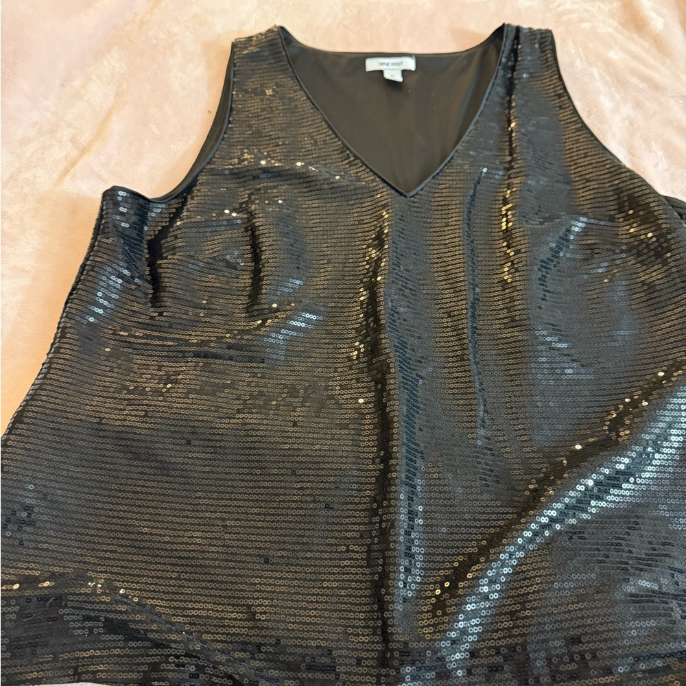 Nine West Black Sequin Tank Top
